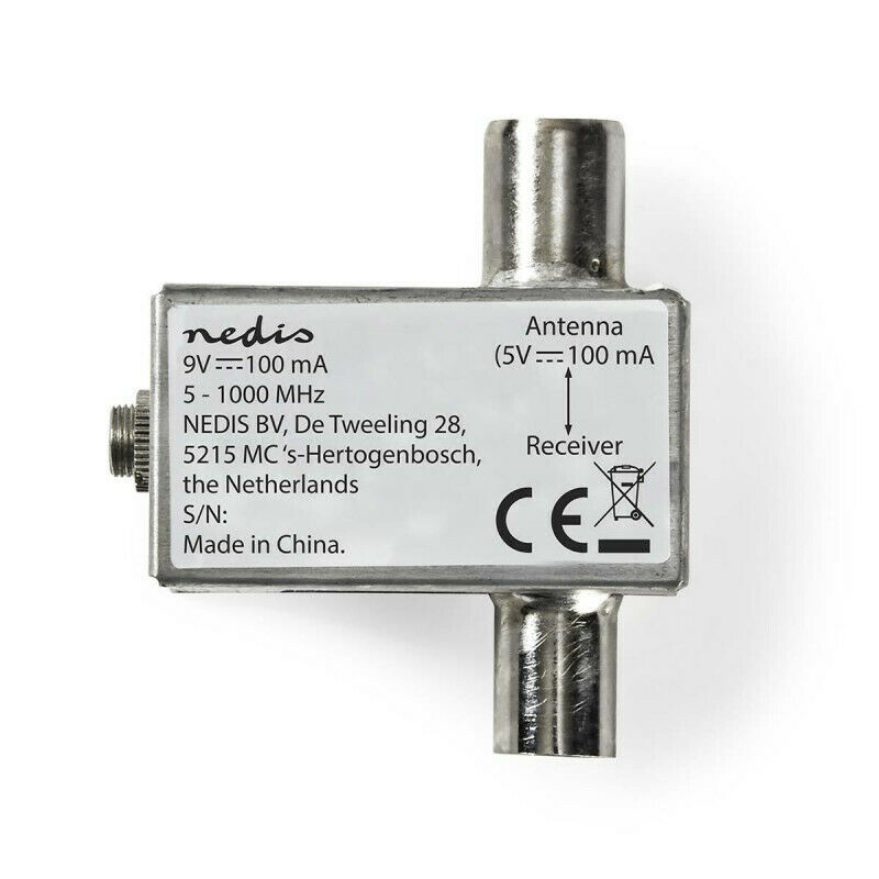 AMPLIFICATEUR DE SIGNAL 5-1000 MHZ | PERTE DINSERTION: -2 DB | 75 OHM | ZINC | ARGENT